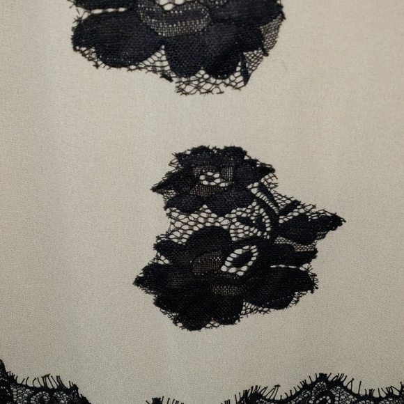 Bke floral lace sheer black and tan top - Picture 2 of 6